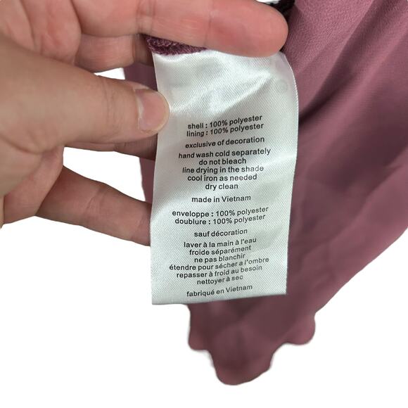 Romantic Glam Hi‎ Low Dress DB Studio Satin Bodice Chianti Dark Feminine Size 12 - Picture 8 of 9